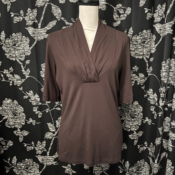 Lucy & Laurel Top Coffee Brown Size Large - Picture 1 of 5